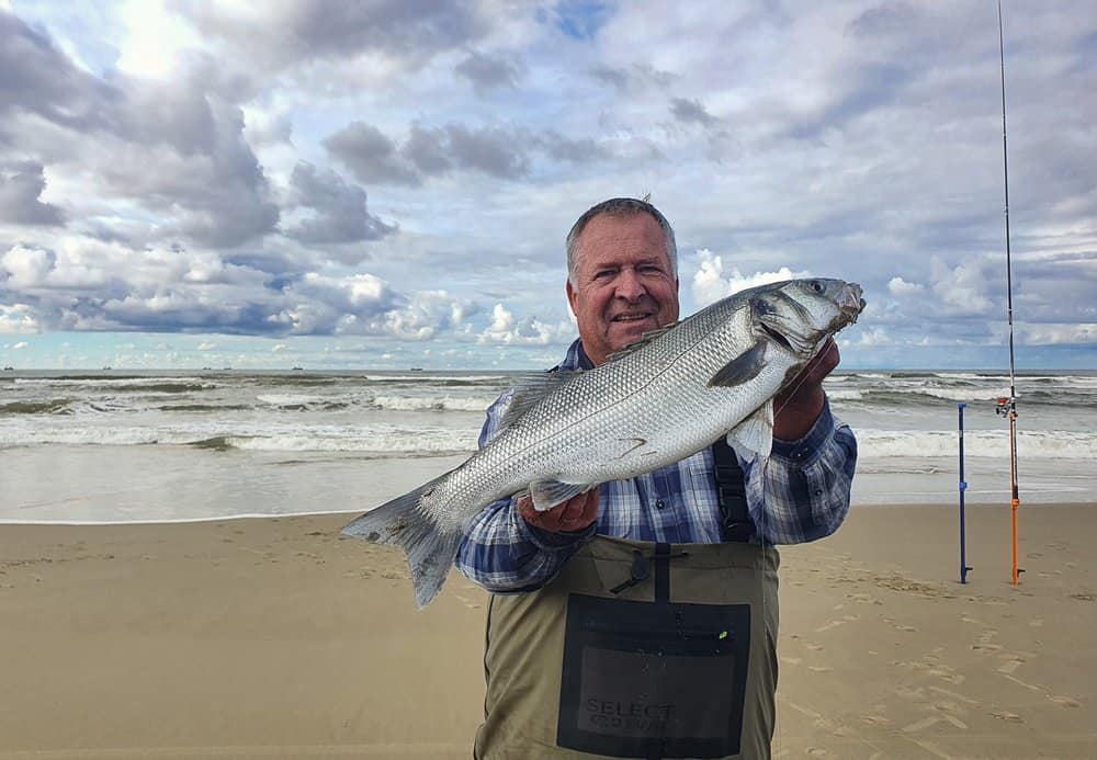 In april en mei, vroeger dan anders, kon ik al gericht op zeebaars vissen en ze ook vangen.