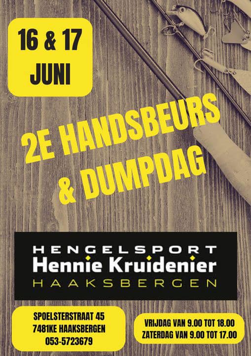 Iedereen kan op 16 en 17 juni tijdens de dumpdagen zijn tweedehands hengelsportmateriaal in de hengelsportzaak te koop aanbieden.