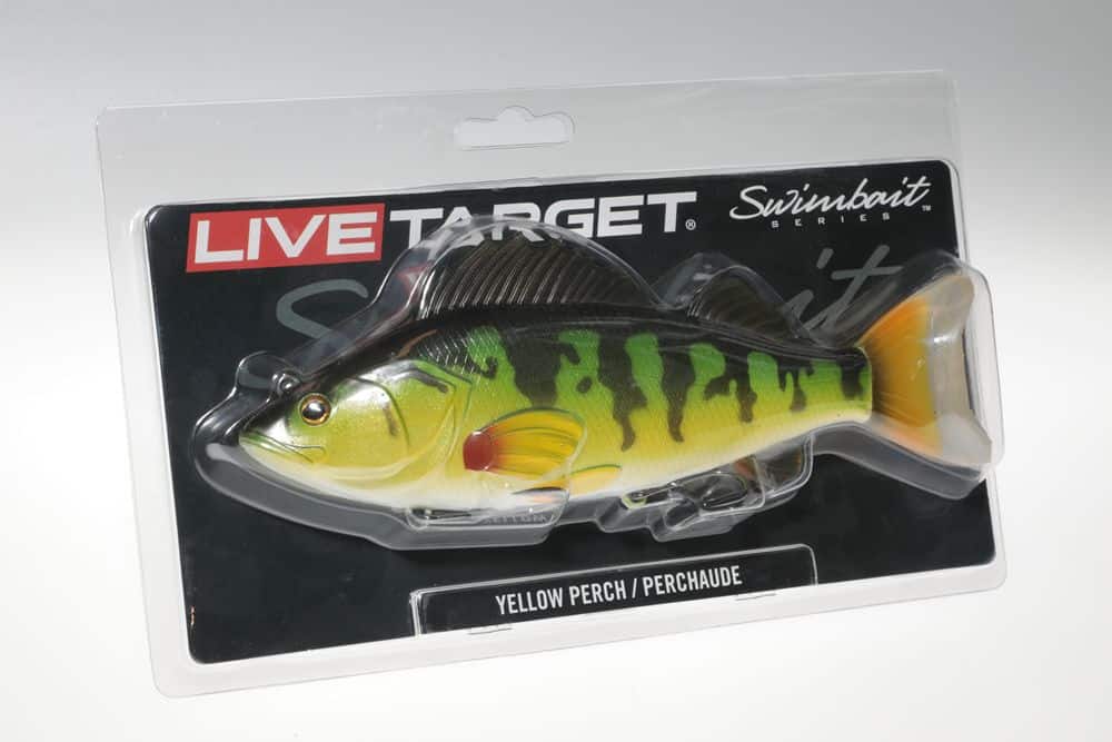 De LiveTarget Perch Swimbait is verkrijgbaar in de kleur ‘yellow green’, dit in lengtes van 13,4 cm (35 gram) en 20 cm (136 gram).